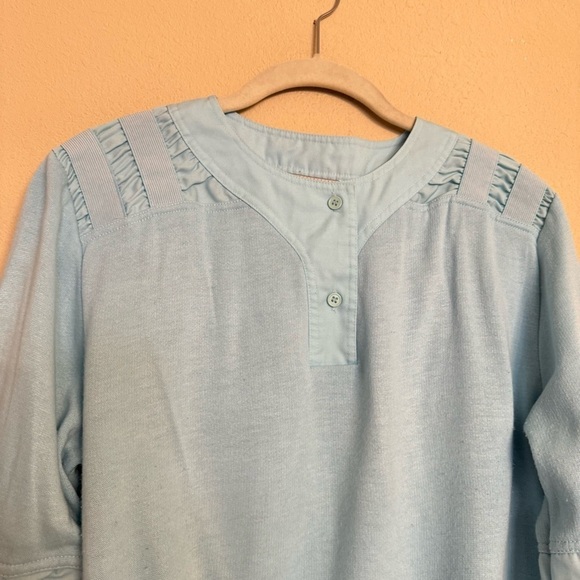 Vintage 80s 90s H.G. Sport Sky Blue Rugged Sleeve Sweater Size M Retro Pullover - Picture 5 of 16